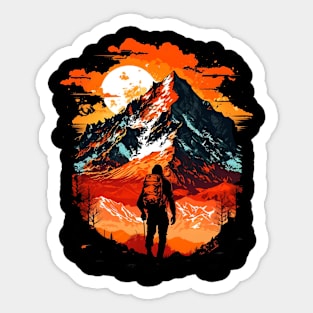 Hiking Mountaineering Mountains Sticker